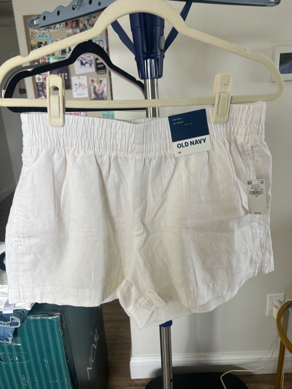 Old Navy White Linen-Blend Pull-On Shorts